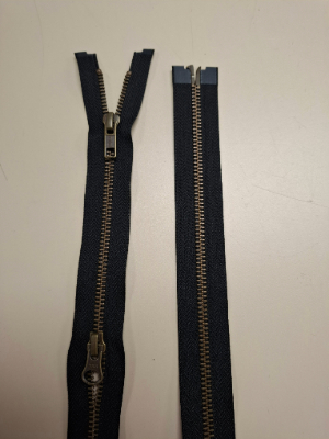 YKK metaalrits - dubbel deelbaar - brons - Afbeelding 3