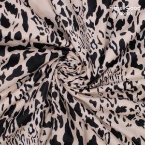 Fibre Mood - Augusta - Zwart Blauw geweven katoenen dieren print