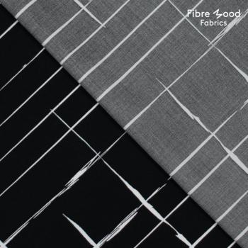 Fibre Mood - Augusta / Ocean zwart wit geweven viscose tencel gekruiste lijnen - Afbeelding 3