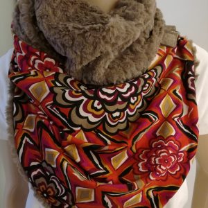 Sjaal imitatiebont - taupe