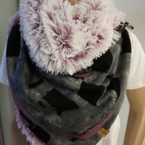 Sjaal imitatiebont - roze