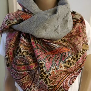 Sjaal cashmir met grijze ster