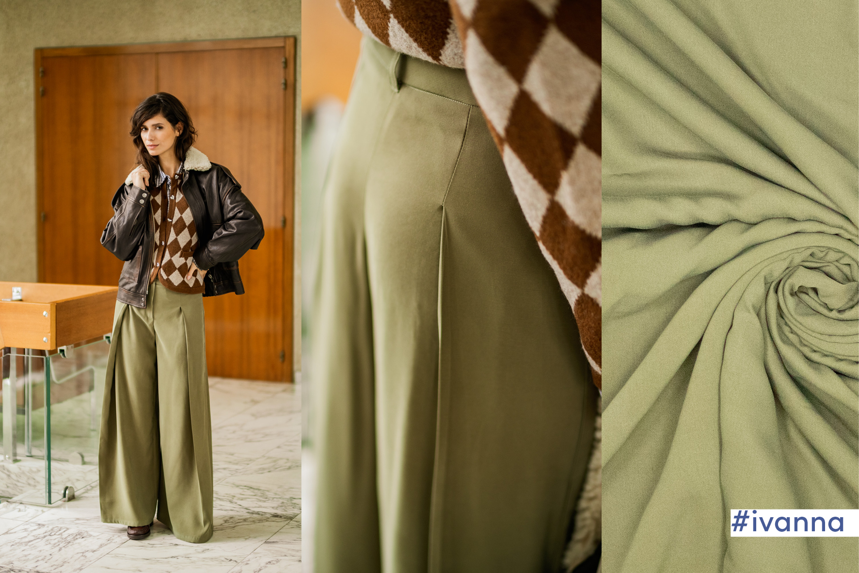 Fibre Mood - Ivanna - viscose met tencel finish - khaki - Afbeelding 2