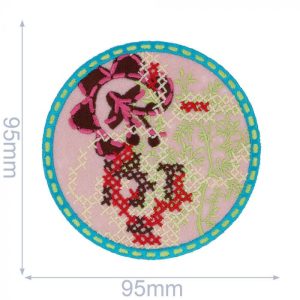 Pronty Applicatie bloem in cirkel - 95x95mm