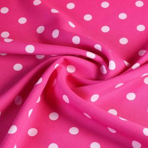 Terlenka stof roze met kleine stip wit. Soepel, slijtvast en onderhoudsvriendelijk. Perfect voor kleding en accessoires. Bestel online.
