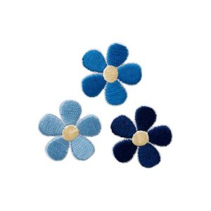 Applicatie set bloemen - blauw - MonoQuick