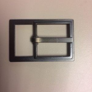 Metalen gesp 25 mm. rechthoek oud nikkel