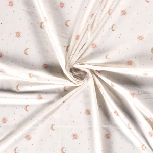 Jersey GOTS - zon en maan - gebroken wit