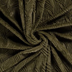 Imitatie bont - met patroon - kaki groen