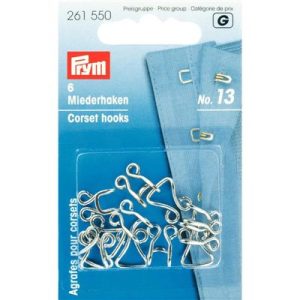 Prym 261550 - korsethaken en ogen - zilverkleur