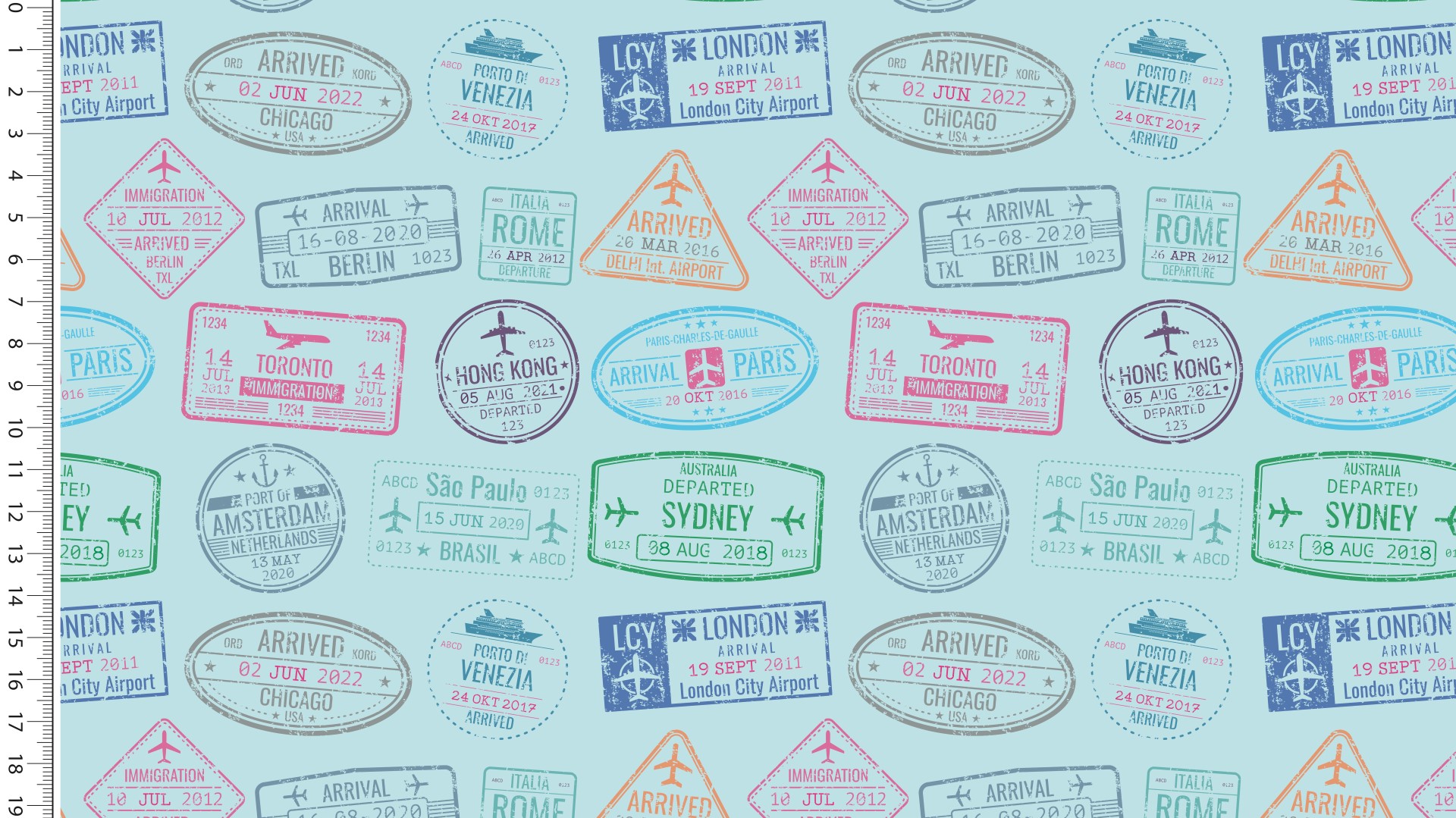 Jersey - stempels - blauw