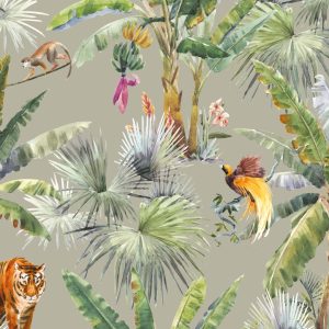 Viscose - digital Tiger - groen