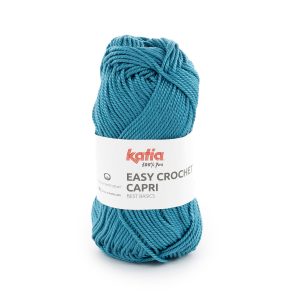 Katia Easy Crochet Capri is dik gemerceriseerd haakkatoen van 100% katoen. Ideaal voor beginners en perfect voor moderne haakprojecten.
