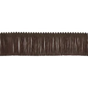 Suède franjeband 50 mm - donkerbruin