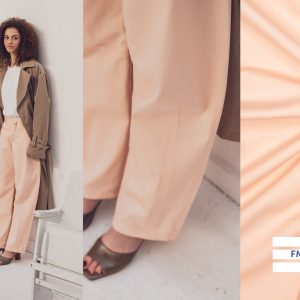 Stof voor Fibre Mood model Barbro kopen? Kies deze geweven Twill katoen kleur peach met OEKO-TEX Standard 100 certificering.