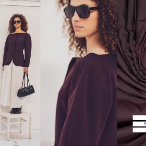 Stof voor Fibre Mood model Jacoba kopen? Kies deze pl/vi/ea Y/D stof met OEKO-TEX Standard 100 certificering.