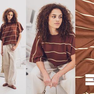 Stof voor Fibre Mood model Kornelia kopen? Kies deze duurzame gebreide katoen tricot met OEKO-TEX Standard 100 certificering.