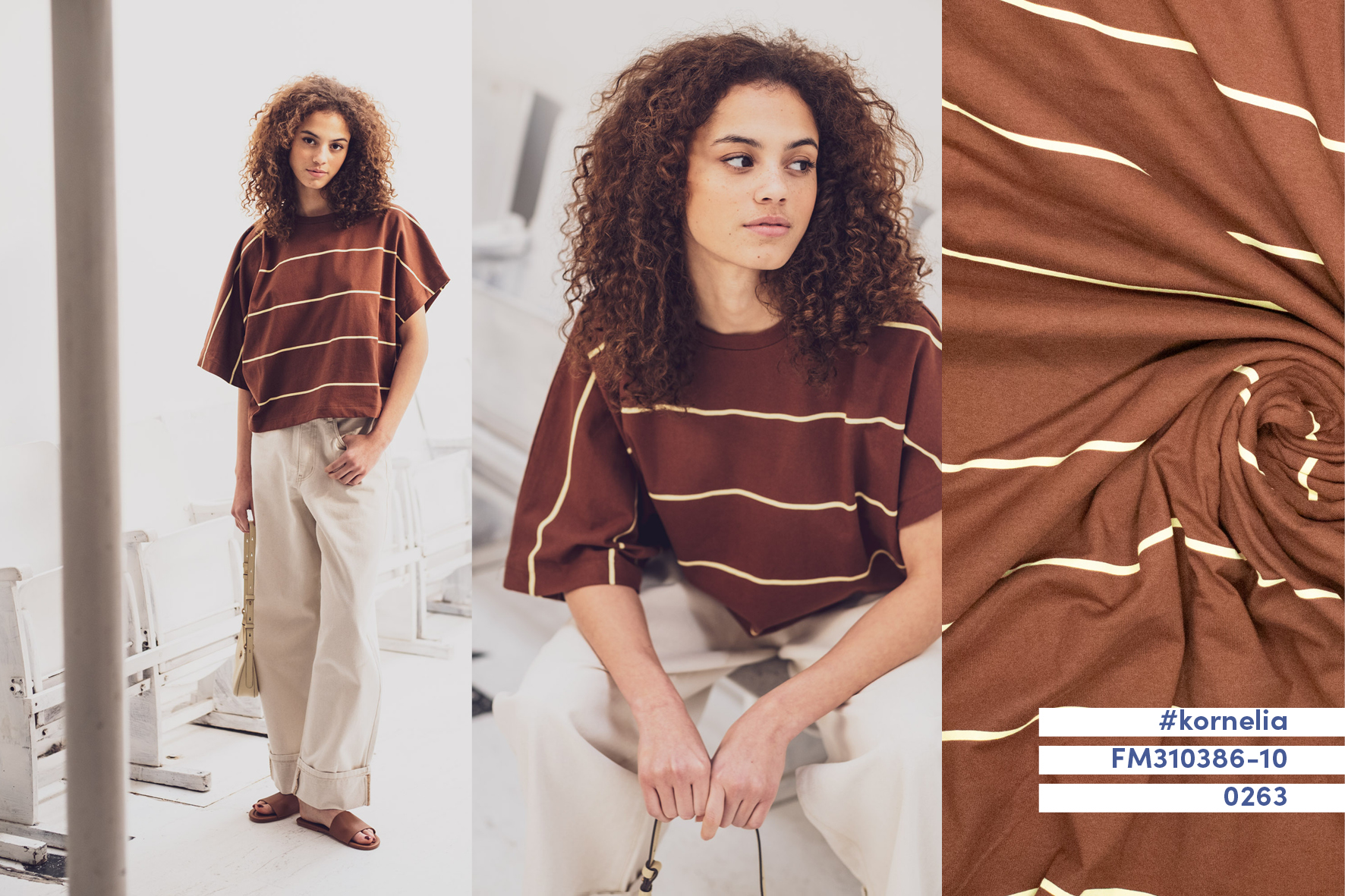 Stof voor Fibre Mood model Kornelia kopen? Kies deze duurzame gebreide katoen tricot met OEKO-TEX Standard 100 certificering.