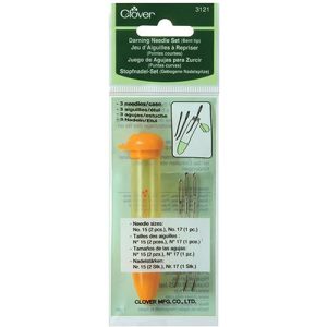 Clover maasnaalden set met gebogen punt - oranje