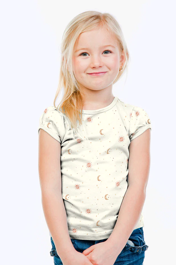 Jersey GOTS - zon en maan - gebroken wit - Afbeelding 3