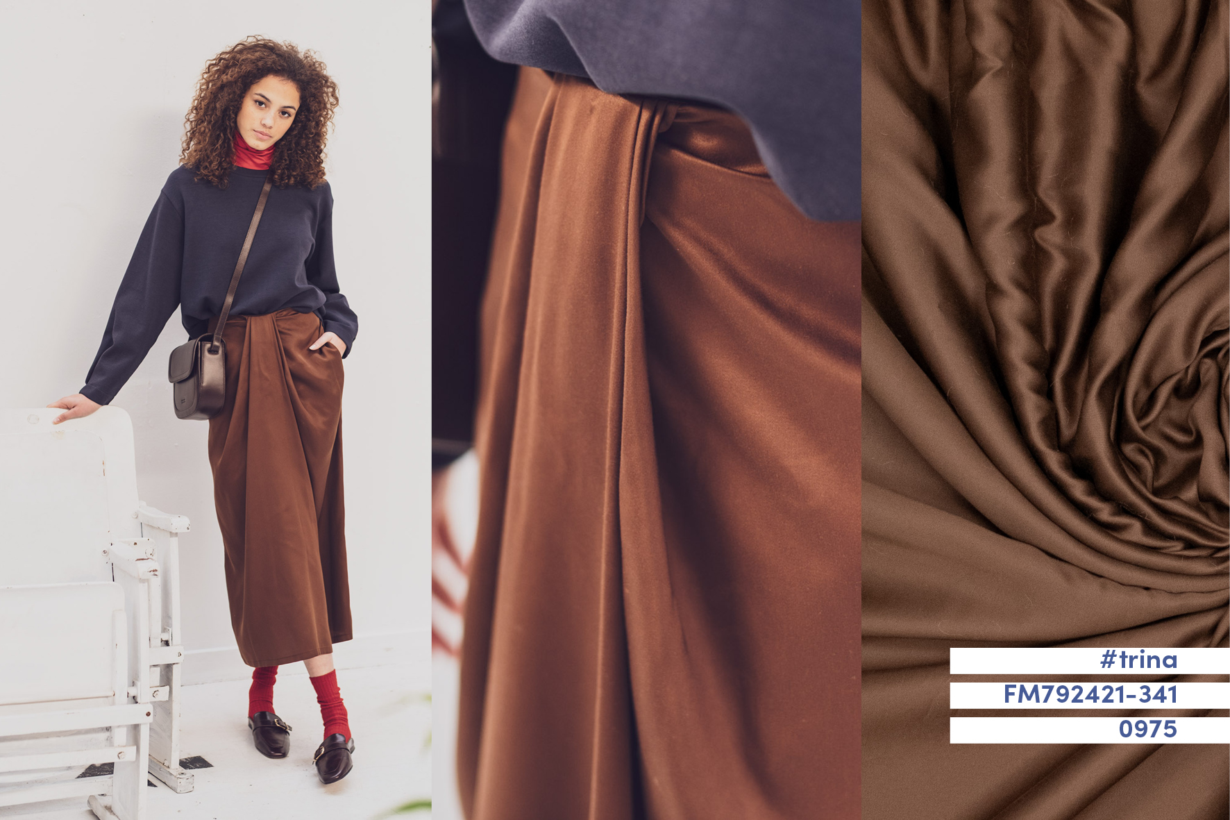 Stof voor Fibre Mood model Trina kopen? Kies deze lyocell satin met OEKO-TEX Standard 100 certificering.