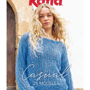Laat jezelf stralen met kleur en glans dankzij het tijdschrift Katia Casual 122, een levendige en complete collectie met 25 brei- en haakpatronen voor dames en heren.