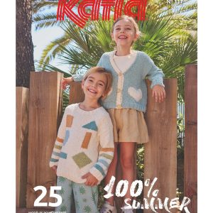 Ontdek de meest creatieve kindermode met het tijdschrift Katia Kinderen 117, een vrolijke en veelzijdige collectie met 24 brei- en haakpatronen.