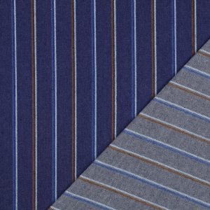 Denim stripes indigo stof van 75% katoen en 25% polyester. Sterk, comfortabel en perfect voor kleding. Bekend uit Poppy magazine. Bestel nu!