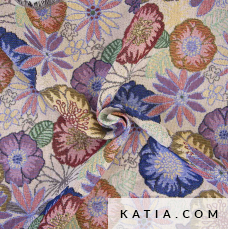 Luxe jacquard stof met bloemenpatroon en rijke kleuren. Perfect voor jassen, tassen, kleding en woondecoratie. Ontdek deze stijlvolle stof nu!