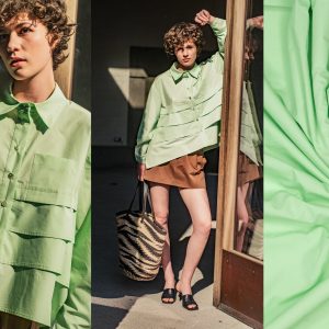 Deze geweven katoen met smooth touch wordt gebruikt voor Fibre Mood model Yara en is duurzaam gemaakt volgens de OEKO-TEX Standard 100.