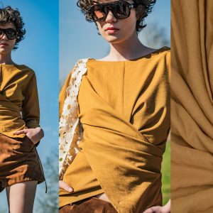 Fibre Mood Bryn en Evin zijn gemaakt van deze geweven viscose/nylon wordt en is duurzaam gemaakt volgens de OEKO-TEX Standard 100.
