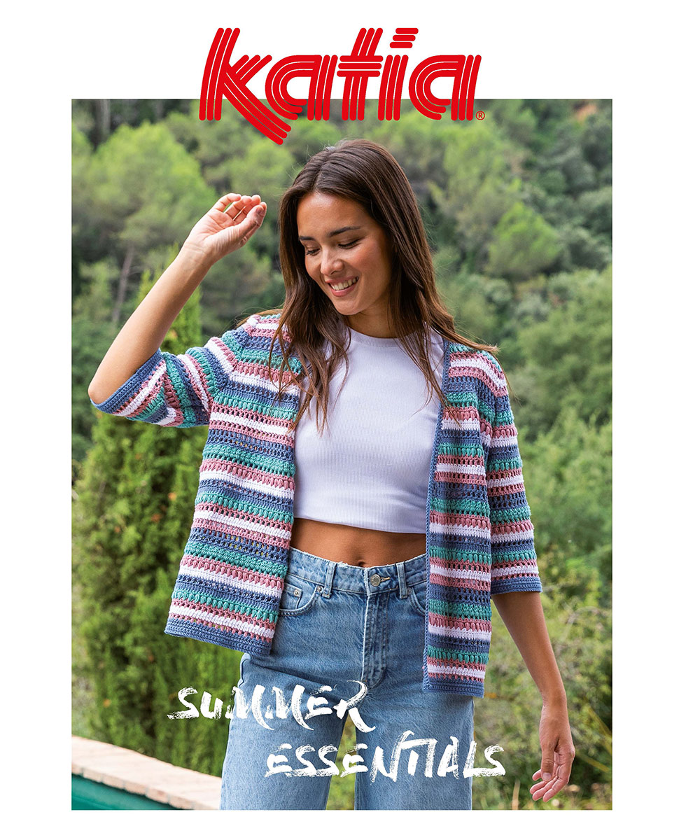 Ontdek Katia Summer Essentials 1 met frisse brei- en haakpatronen voor de zomer. Luchtige kleding en accessoires voor elk niveau