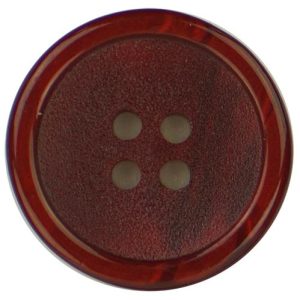 Donkerrode polyester knoop met lichte glans en iriserend. Verkrijgbaar in 15, 18 en 20 mm. Duurzaam en perfect voor kleding en DIY.