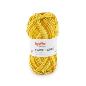 Ontdek Katia Capri Tones garen met subtiel kleurverloop. Perfect voor zomerse haakprojecten zoals kleding en accessoires van zacht katoen.