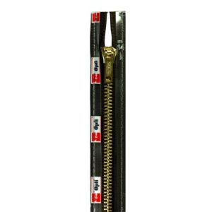 Dit is een metalen rits met een goudkleurige 6 mm brede vertanding. Het heeft een goudkleurige werra schuiver.Deze niet deelbare rits wordt voornamelijk gebruikt voor broeken en rokken.