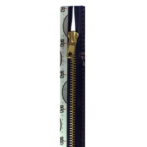 Dit is een metalen rits met een goudkleurige 6 mm brede vertanding. Het heeft een goudkleurige werra schuiver.Deze niet deelbare rits wordt voornamelijk gebruikt voor broeken en rokken.