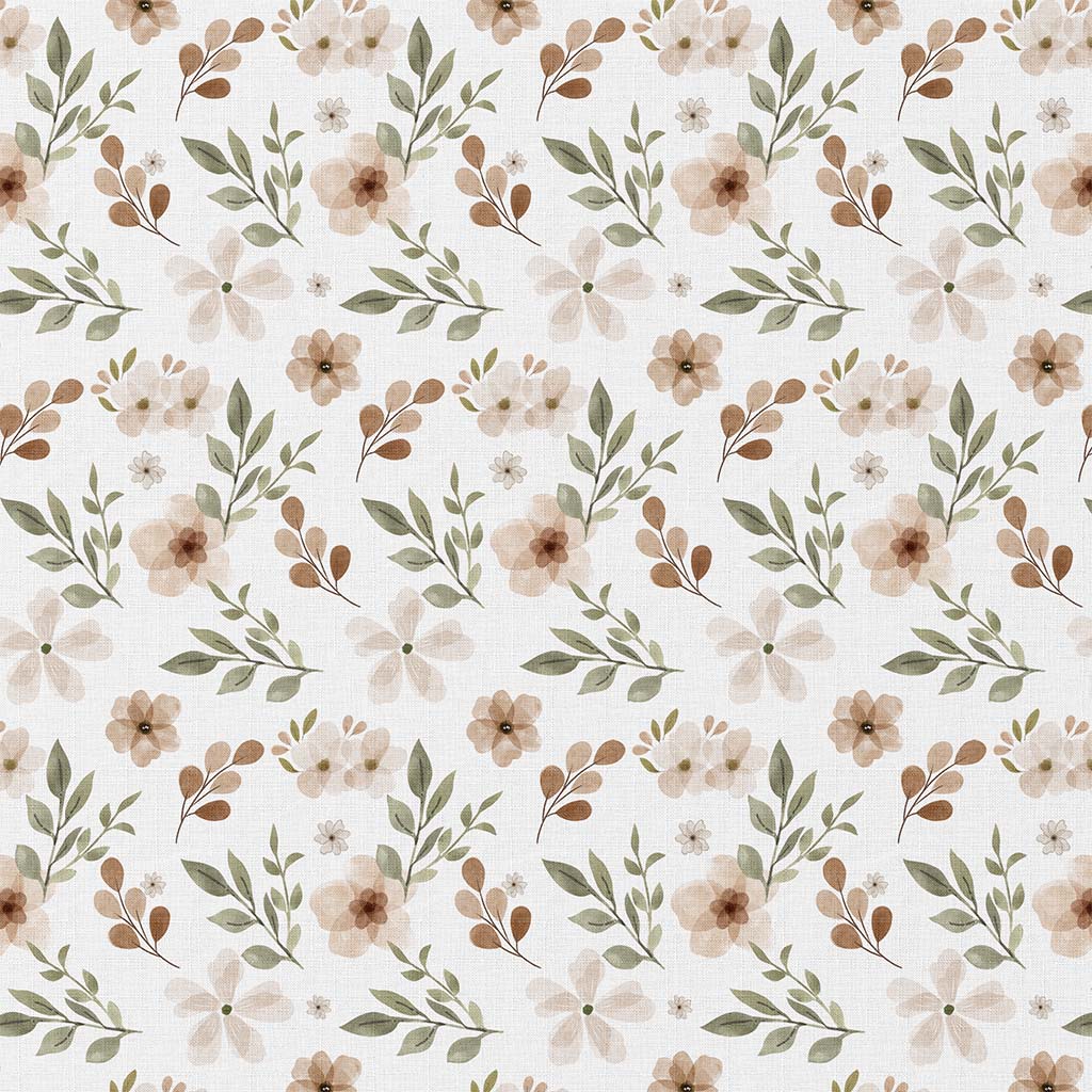 Ontdek de bedrukte katoen ZADA wit/naturel met bloemenprint. Een zachte katoenen stof met OEKO-TEX Standard 100 certificering, ideaal voor kleding, accessoires en woondecoratie.