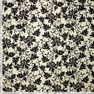 Stof voor Fibre Mood model Jax kopen? Kies deze poplin katoen met bloempatroon zwart met OEKO-TEX Standard 100 certificering.