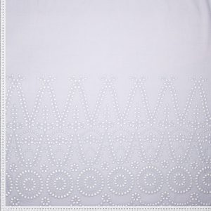 Stof voor Fibre Mood model Storm kopen? Kies deze poplin katoen met embroirdery rand lila met OEKO-TEX Standard 100 certificering.