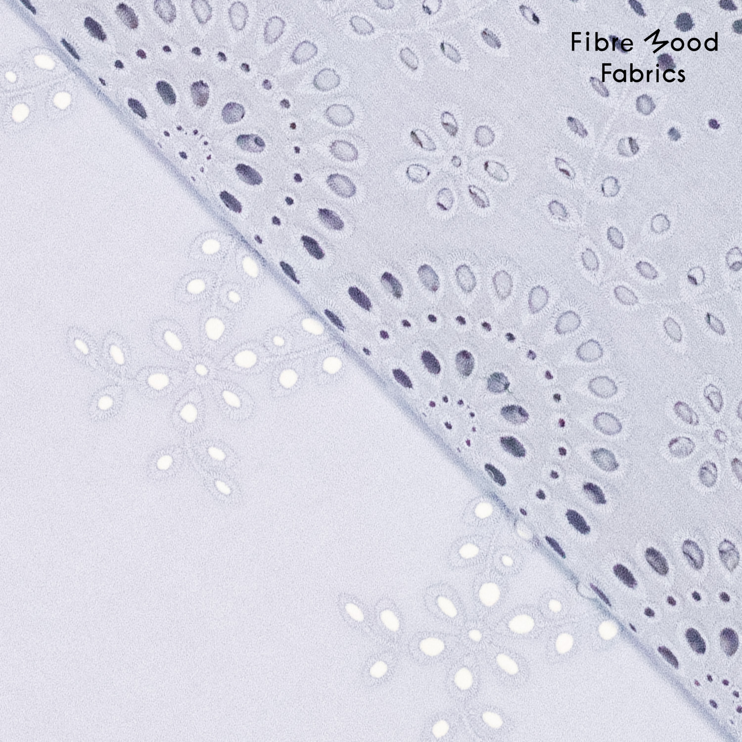 Stof voor Fibre Mood model Storm kopen? Kies deze poplin katoen met embroirdery rand lila met OEKO-TEX Standard 100 certificering.