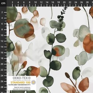 Ontdek Light & Lush eucalyptus aquarel een soepele 100% viscose stof met comfortabele valling. Perfect voor jurken, blouses, rokken en zomerse kleding.