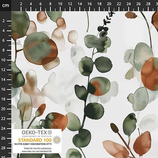 Ontdek Light & Lush eucalyptus aquarel een soepele 100% viscose stof met comfortabele valling. Perfect voor jurken, blouses, rokken en zomerse kleding.