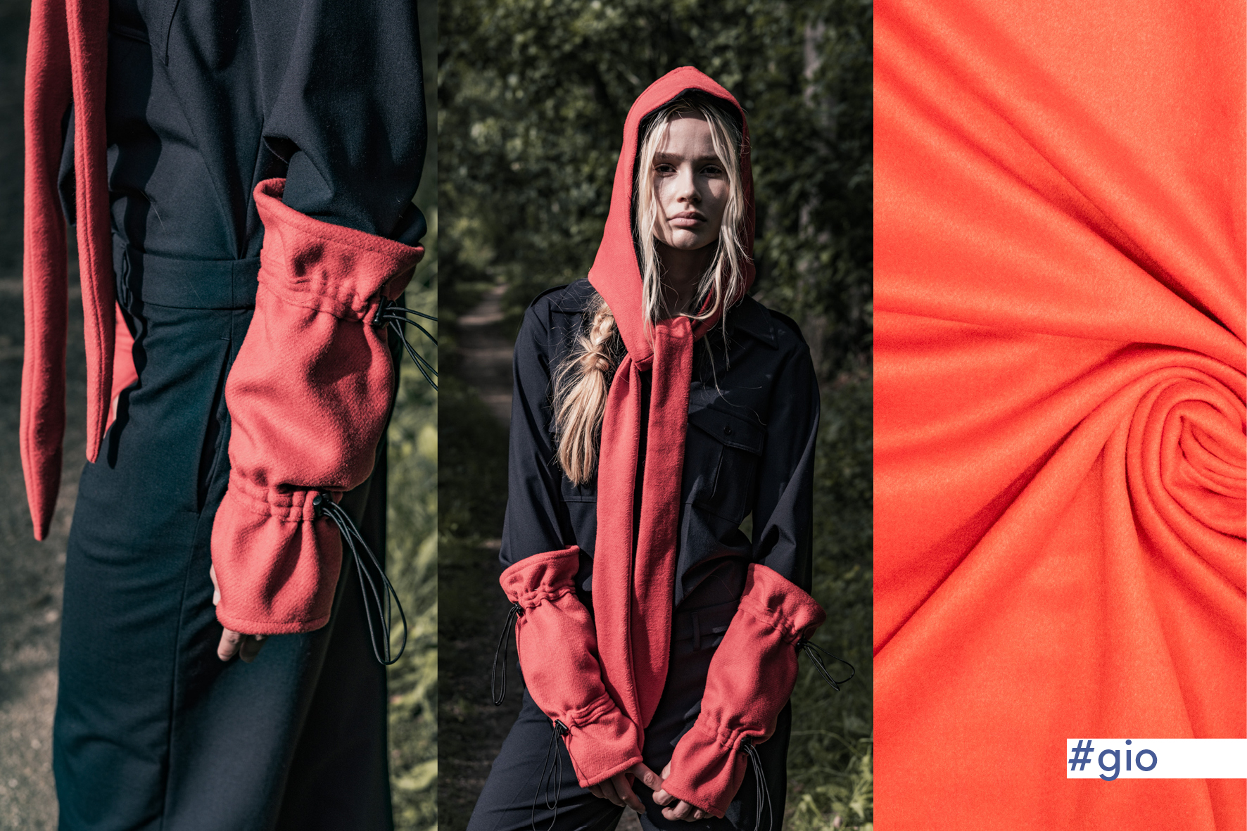 Deze woven polyester wol brushed wordt gebruikt voor Fibre Mood model Gio en is duurzaam gemaakt volgens de OEKO-TEX Standard 100.